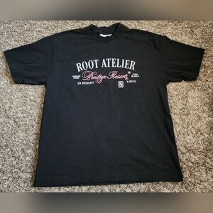 Root Atelier Black Prestige Resorts Night Cotton Loose Fit Shirt M